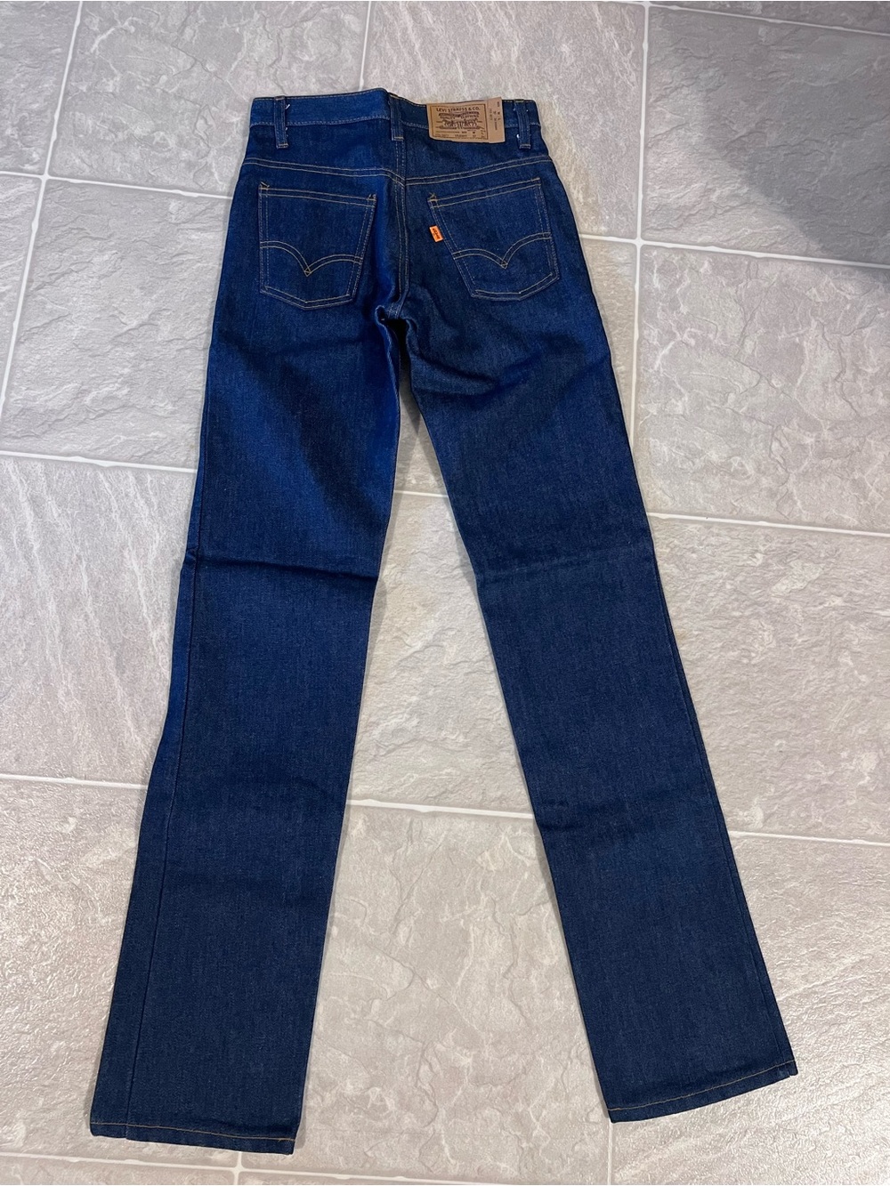 VTG 1981 Levi’s 719 Orange Tab Student Jeans Made In USA Paper Tag 27x34 Dark
